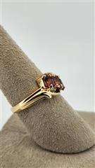 Synthetic Pink Tourmaline Lady's Stone & Diamond Ring 2 Diamonds .10 Carat T.W.